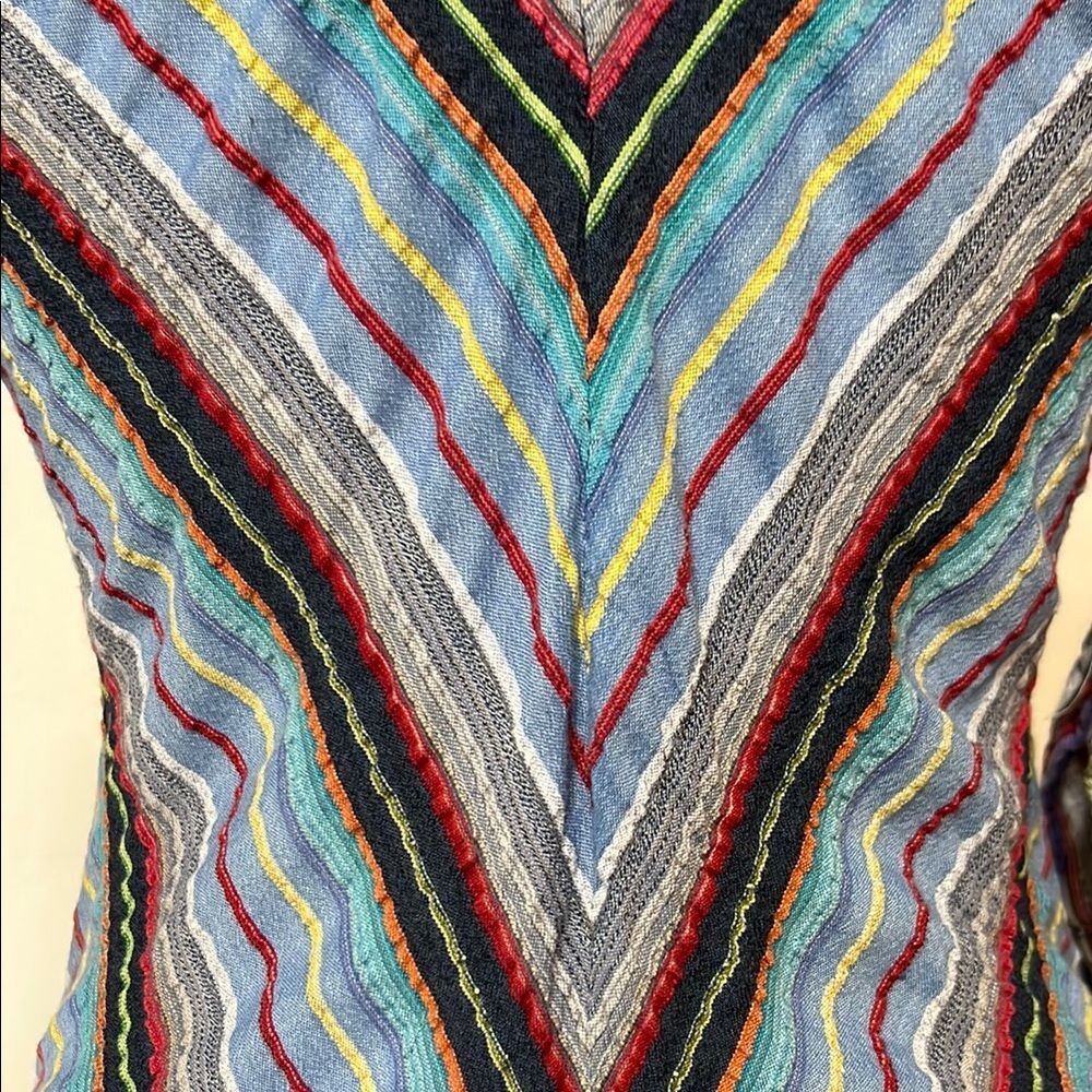 Rising International Striped Asymmetrical Dress in Purple and Blue - Picture 10 of 14